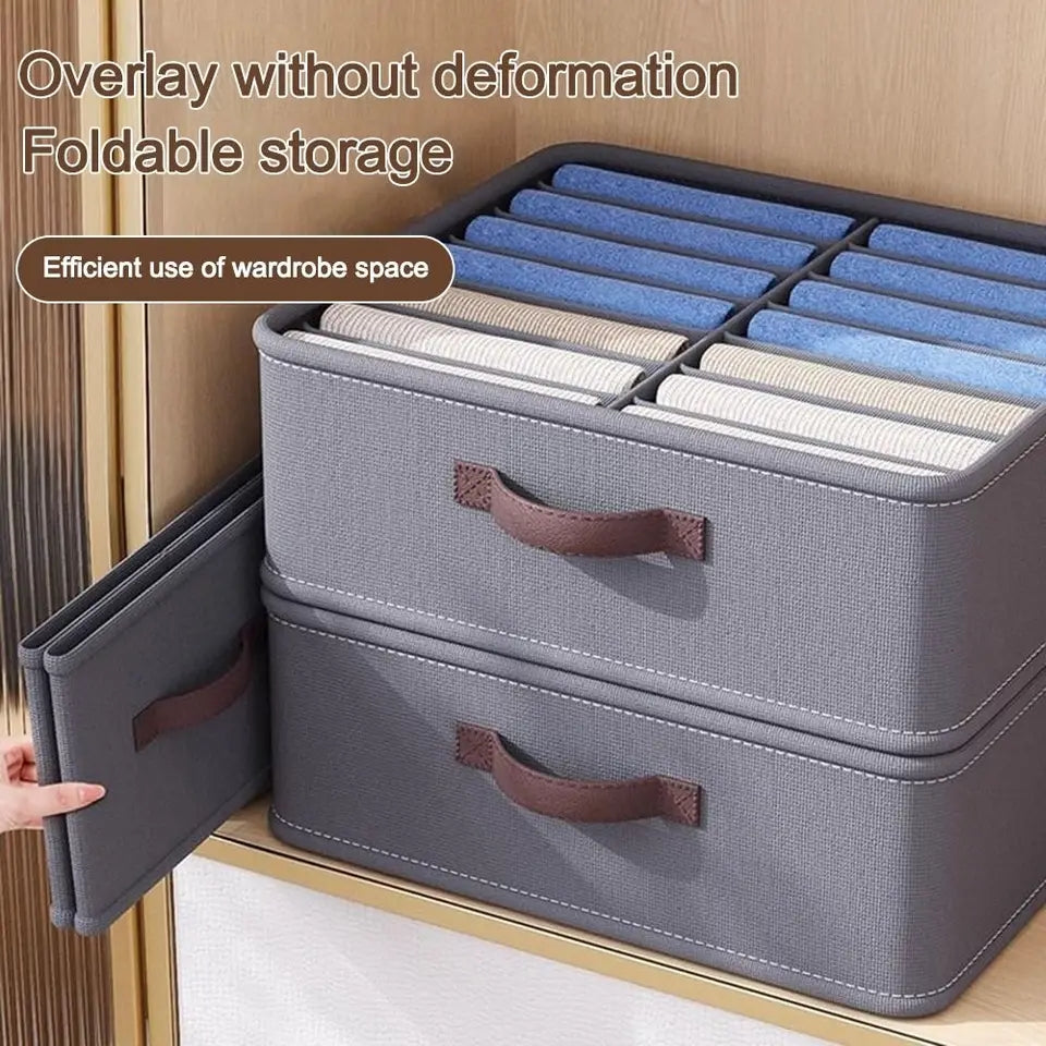 Partitioned Collapsible Fabric Closet Organizer