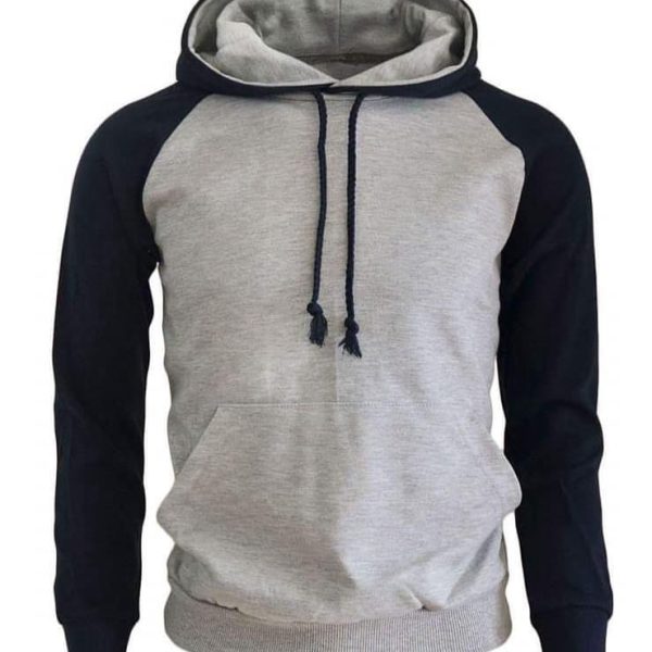 TM Lightgrey & blacl Raglan hoodie