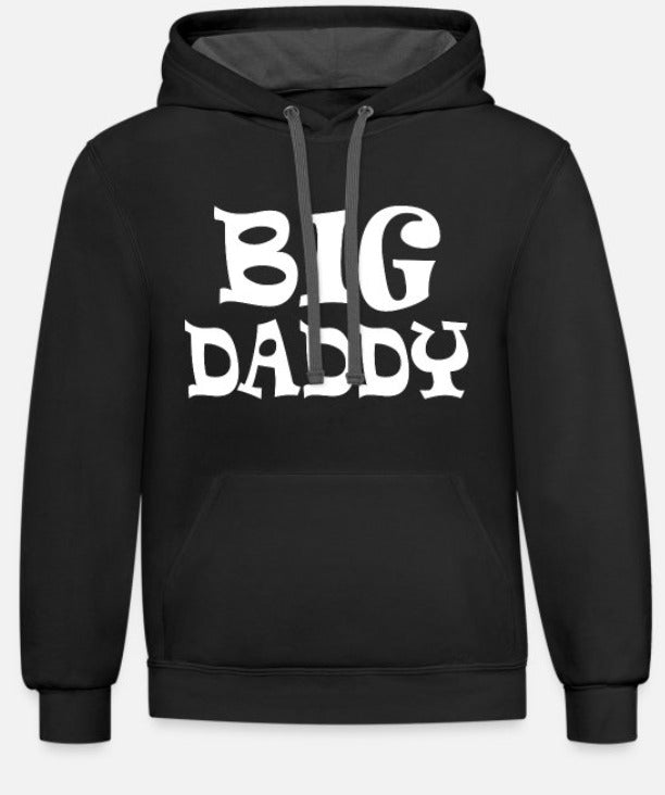 Big Daddy Black Hoodie with Grey Inlay