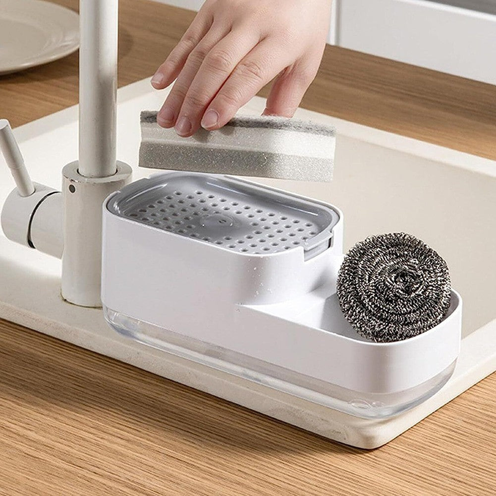 Unique Kitchen Soap Pump Dispenser/Sponge Holder