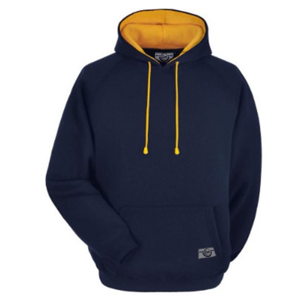 Navy Blue TM Premium Hoodie with Mustard Yellow Inlay