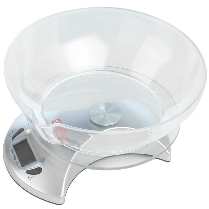 RAMTOMS SILVER KITCHEN SCALE + BOWL, 5KG- RM/299