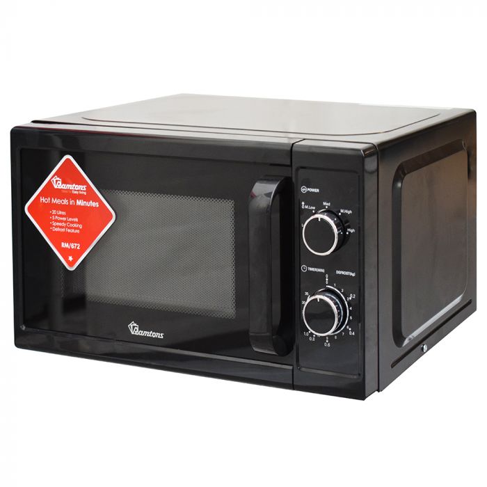 20 LITERS MANUAL MICROWAVE BLACK- RM/672