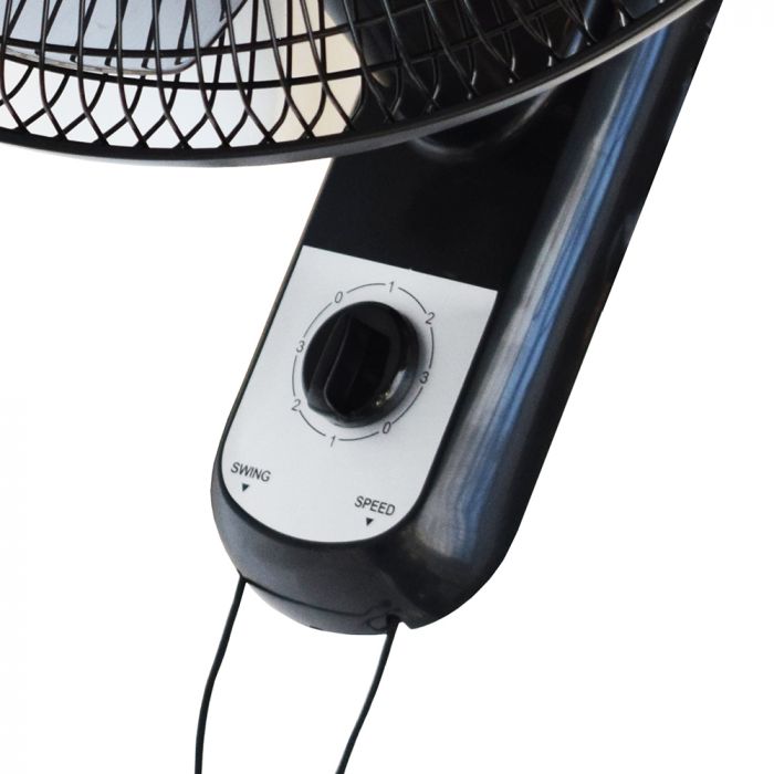 RAMTOMS BLACK, WALL FAN 16" , 3 SPEED, WITHOUT REMOTE - RM/683