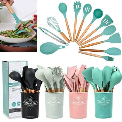 12Pcs Silicone Spoon Set