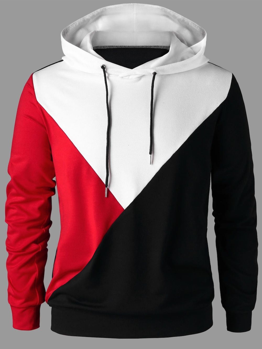 Trendy New Line Hoodie in Triple Color: White, Black and Red