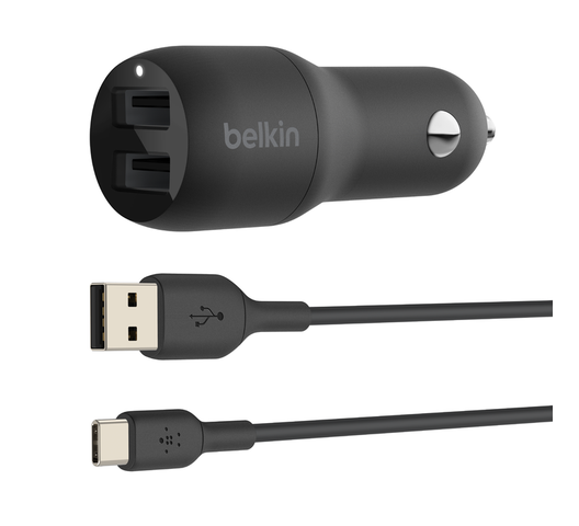 Belkin CCE001BT1MBK Dual USB-A Car Charger - Black