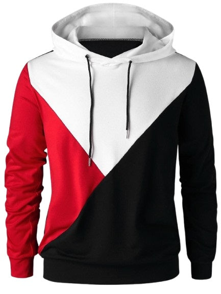 Trendy New Line Hoodie in Triple Color: White, Black and Red