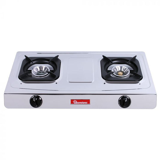 RAMTOMS GAS COOKER 2 BURNER STAINLESS STEEL- RG/548