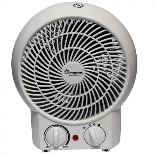 RAMTOMS WHITE FAN HEATER, 2 HEAT SETTINGS- RM/475