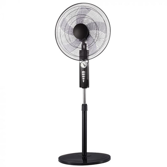 RAMTOMS BLACK STAND FAN , 4 SPEED - RM/668