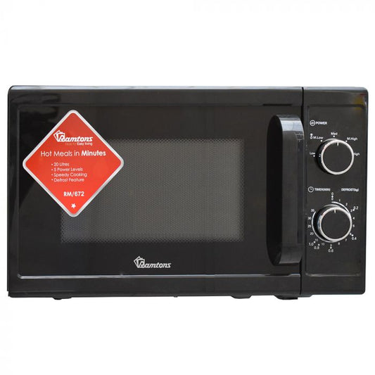 20 LITERS MANUAL MICROWAVE BLACK- RM/672