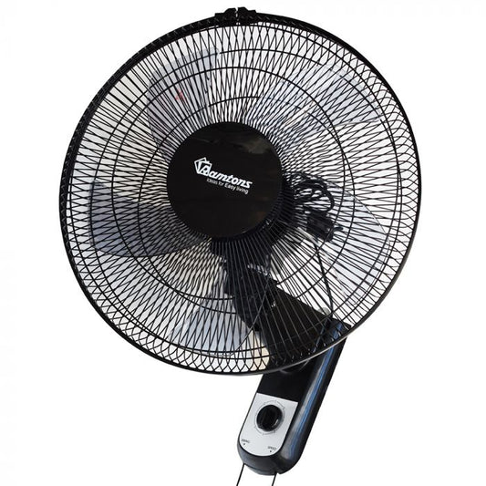 RAMTOMS BLACK, WALL FAN 16" , 3 SPEED, WITHOUT REMOTE - RM/683